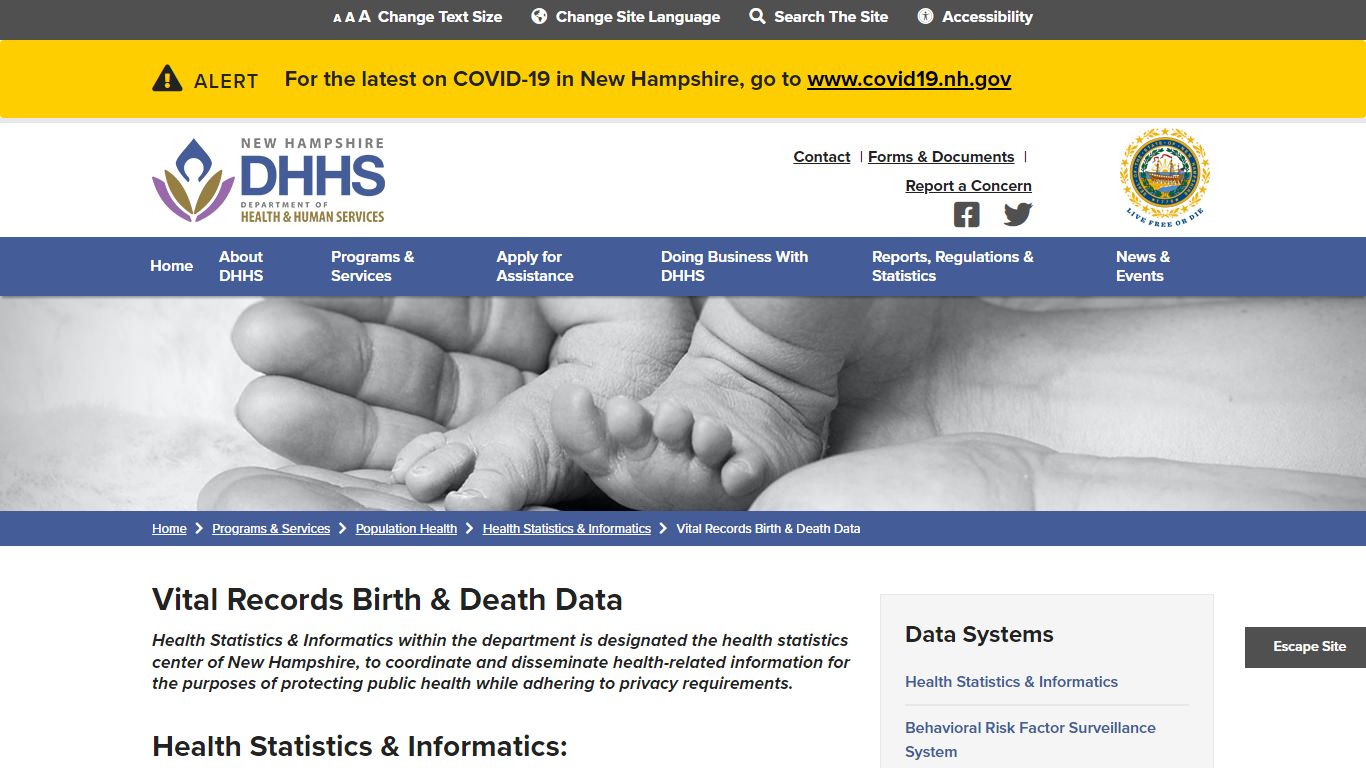 Vital Records Birth & Death Data | New Hampshire Department of Health ...